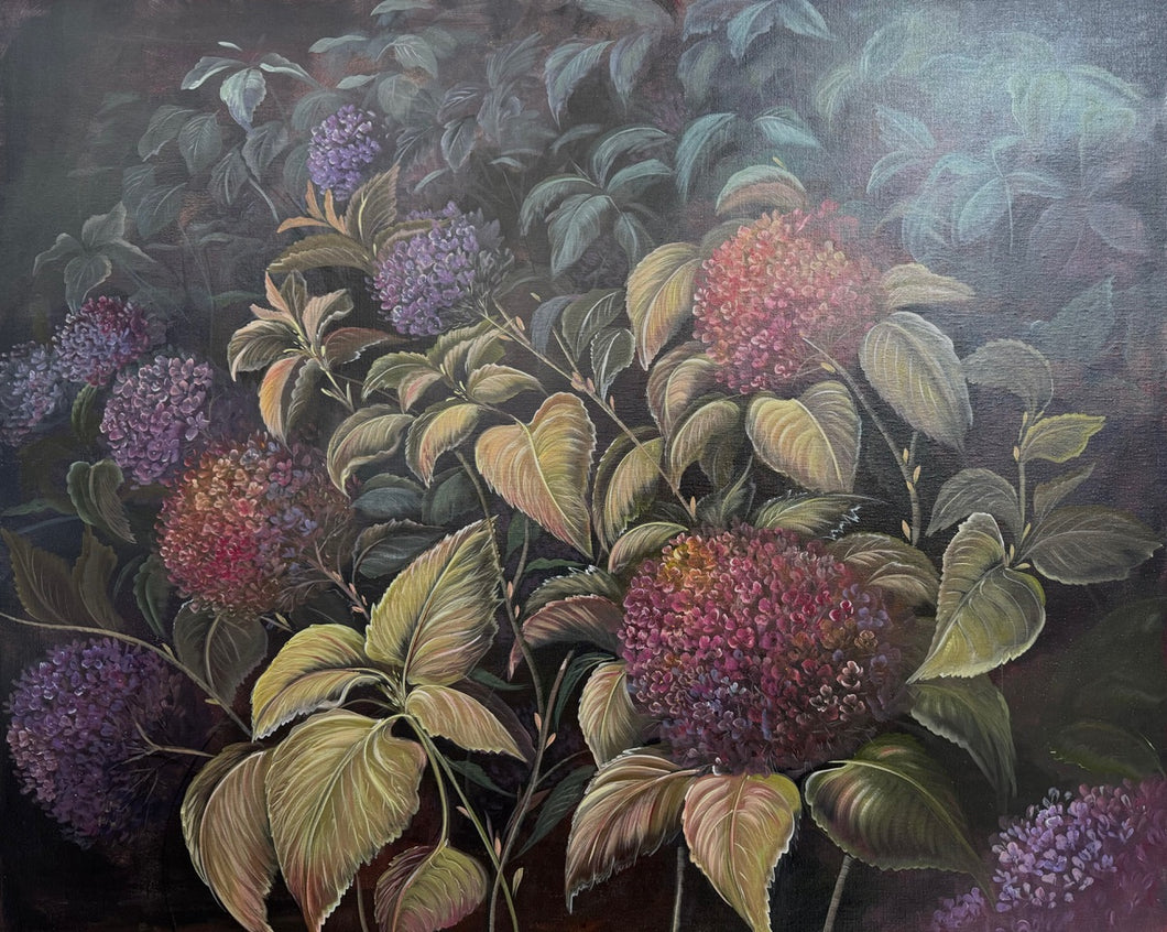 Floral Panel with Hydrangeas